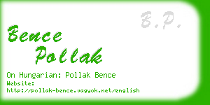 bence pollak business card